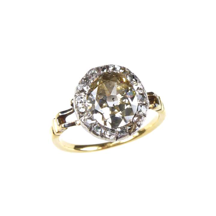 Late 18th century diamond oval cluster ring